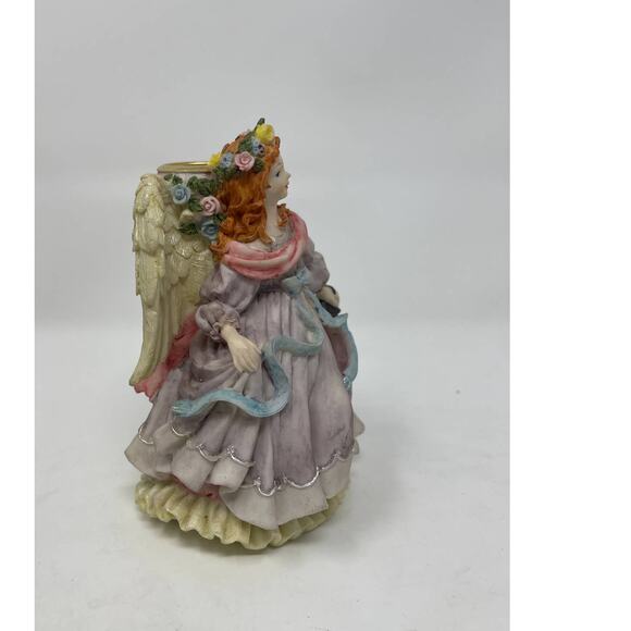 Vintage Angel Heart Candle Holder Heavy Figurine 5" - Picture 2 of 6